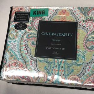 Cynthia Rowley Cotton Duvet Cover Set King pink